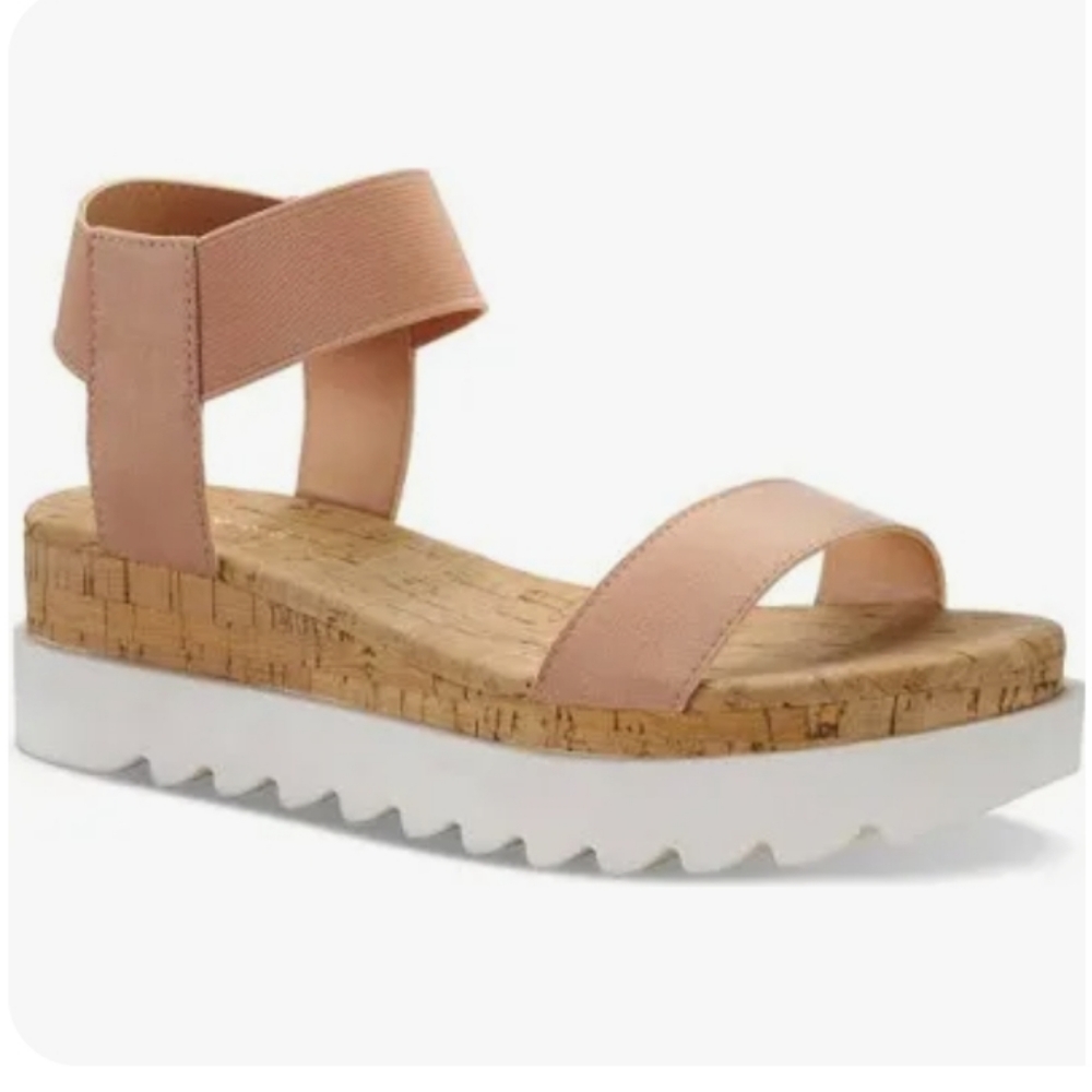 Sun + Stone Melanyy Wedge Sandals Rose Pink 6.5 - Picture 1 of 5